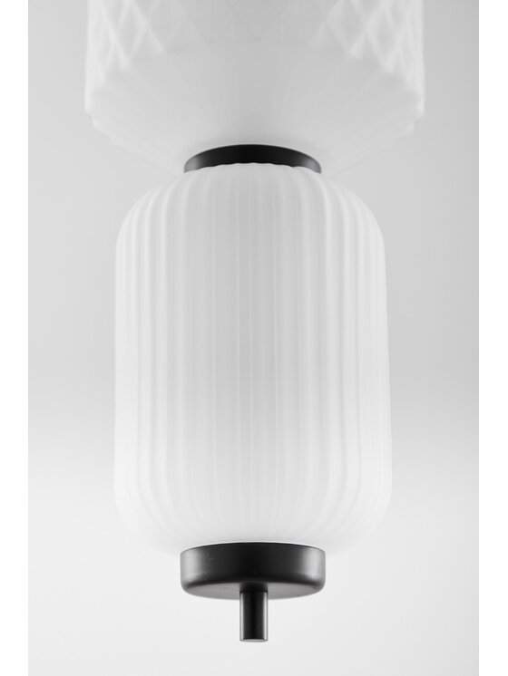 MIAhome MIAhome Lampa sufitowa LED z metalu i szkła czarna Necsar Biały