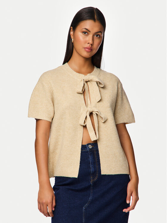 Pieces Pieces Cardigan 17156681 Bej Regular Fit