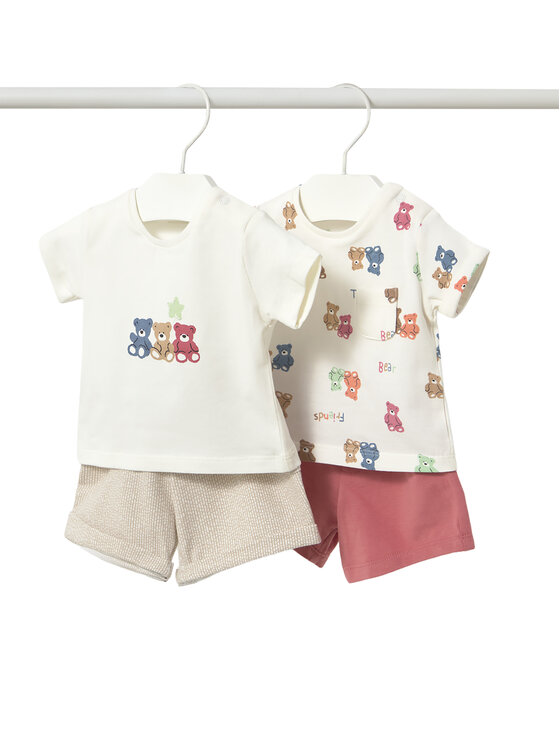 Mayoral Mayoral Completo 2 T-shirt e pantaloncini 1652 Multicolore Regular Fit