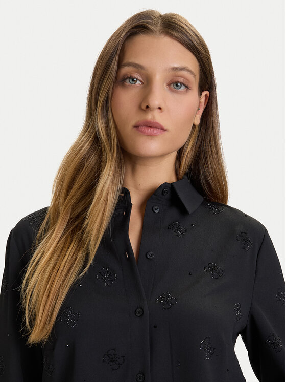 Guess Guess Košulja W5BH80 W2982 Crna Regular Fit