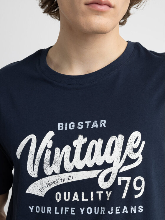 BIG STAR BIG STAR T-Shirt GRALIS_403_150 Granatowy Oversize