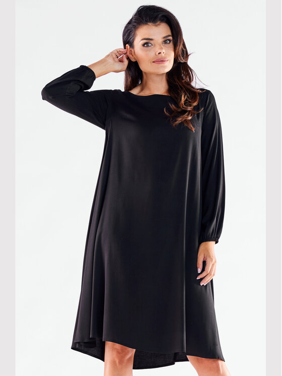Awama Vestito estivo A524 Nero Basic Fit