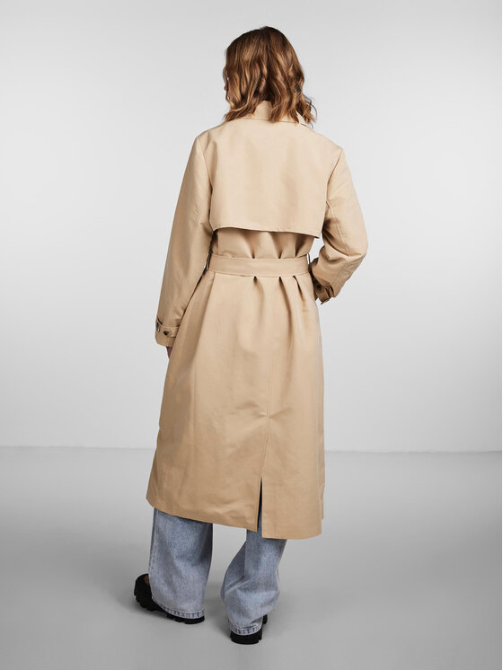 Pieces Pieces Trenčkot 17132310 Bež Regular Fit