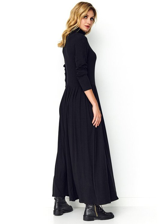 Makadamia Makadamia Sukienka codzienna M503 Czarny Regular Fit