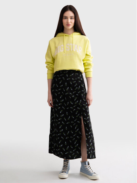 BIG STAR BIG STAR Spódnica midi DANNA_906_120 Czarny Basic Fit