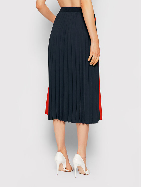 Tommy Hilfiger Tommy Hilfiger Plisirano krilo Fluid Block WW0WW31060 Mornarsko modra Regular Fit