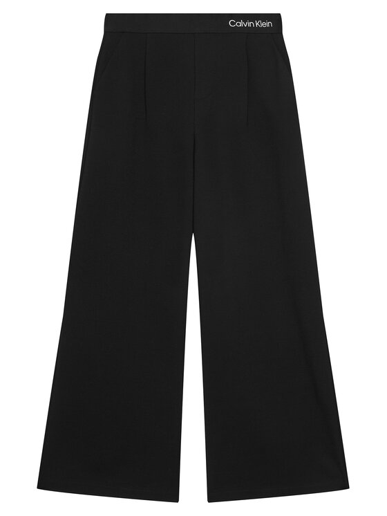 Calvin Klein Jeans Pantaloni din material Logo Tape IG0IG03091 Negru Wide Leg