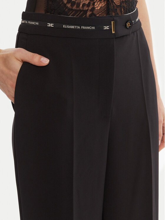 Elisabetta Franchi Elisabetta Franchi Παντελόνι υφασμάτινο PA-103-56E2 Μαύρο Regular Fit