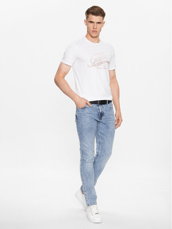 Guess Guess T-krekls M3YI27 J1314 Balts Slim Fit
