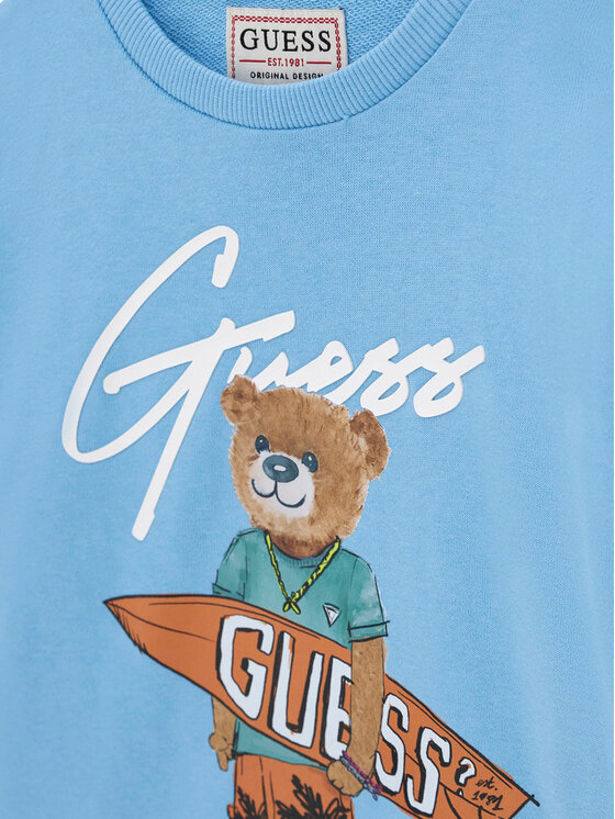 Guess Guess Mikina L6GQ04 KA6R4 Modrá Regular Fit