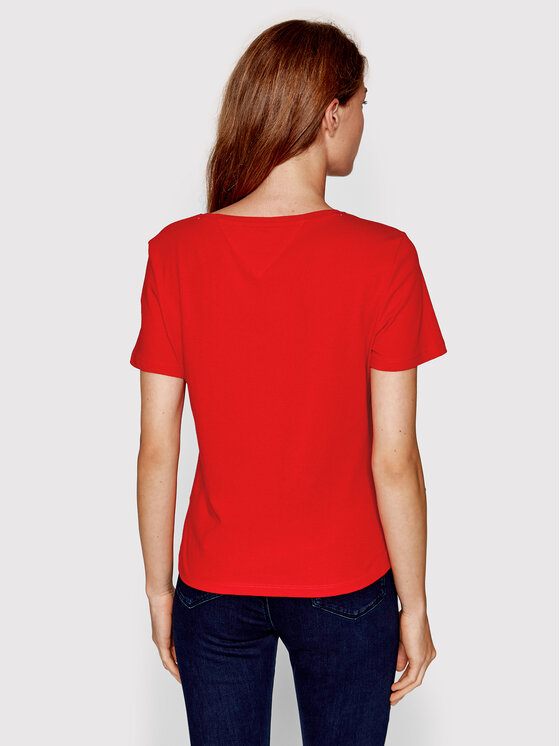 Tommy Jeans Tommy Jeans Tričko DW0DW14617 Červená Slim Fit