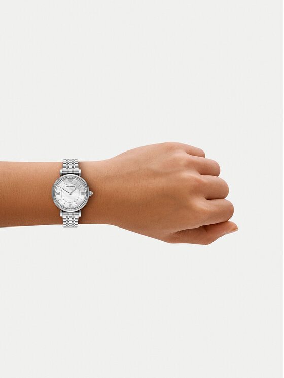 Emporio Armani Emporio Armani Ročna ura Gianni T-Bar AR11701 Srebrna