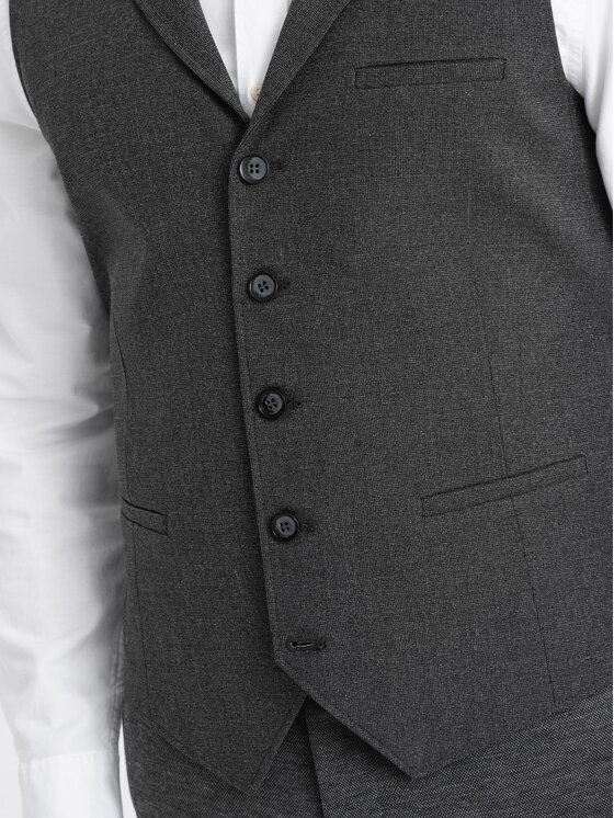 Ombre Ombre Kamizelka OM-BLZV-0109 Szary Fitting Fit