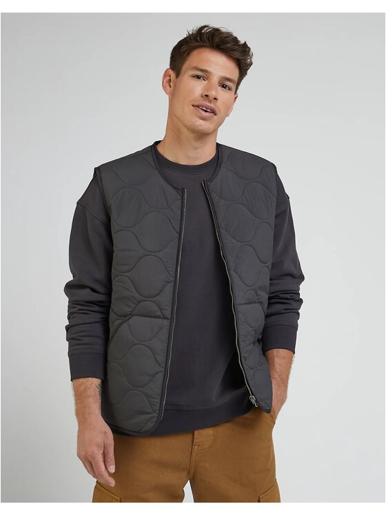 Lee Lee Kamizelka VEST Czarny Regular Fit