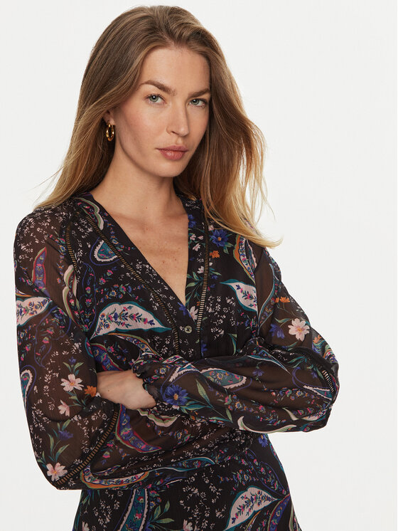 Guess Guess Sukienka codzienna Yvette W4BK29 WDW82 Czarny Regular Fit