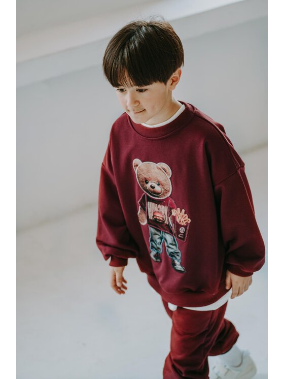Bluza, rozmiar 152, Bordowy, Bluza oversize Mac Teddy bez kaptura