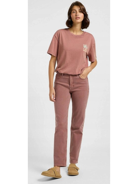 Lee Lee Jeansy Carol Pomarańczowy Mom Fit