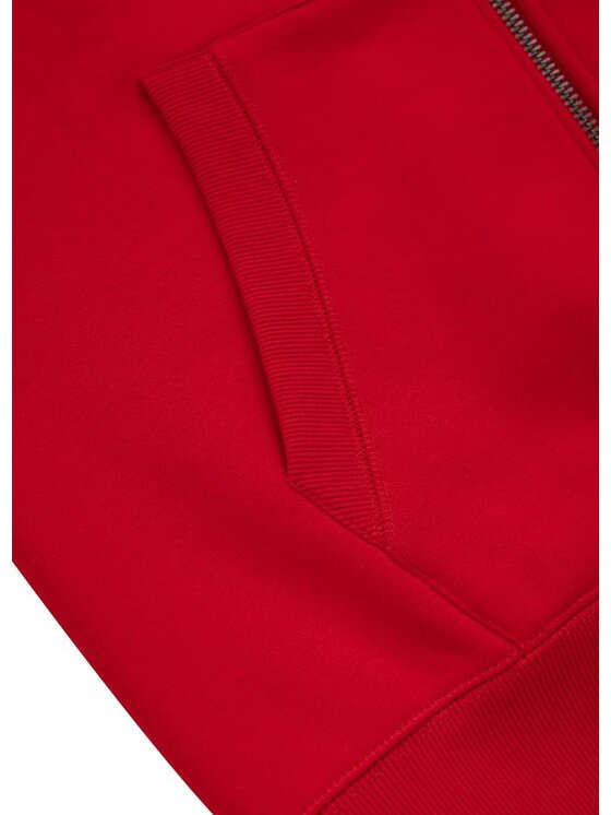 PITBULL PITBULL Bluza Bluza męska rozpinana z kapturem Small Logo 3XL Czerwony Regular Fit