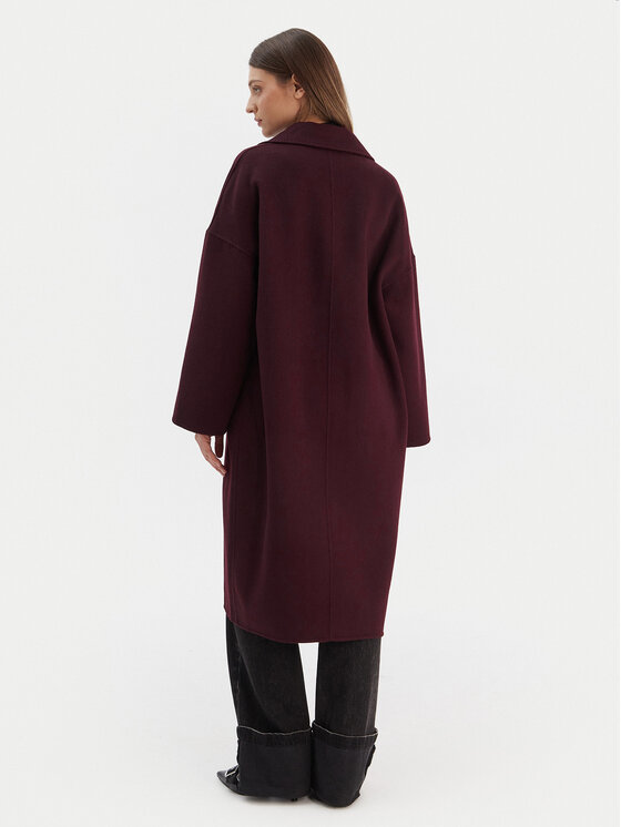 ViCOLO ViCOLO Gyapjú kabát TF0003 Bordó Regular Fit