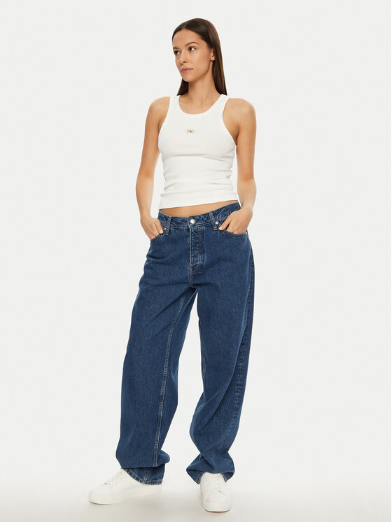 Calvin Klein Jeans Calvin Klein Jeans Top J20J224762 Valge Slim Fit