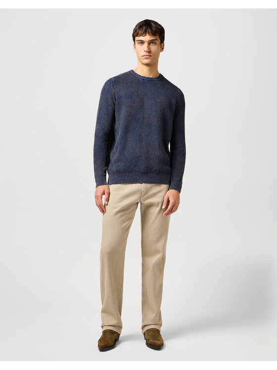 Wrangler Wrangler Sweter CREWNECK Niebieski Regular Fit