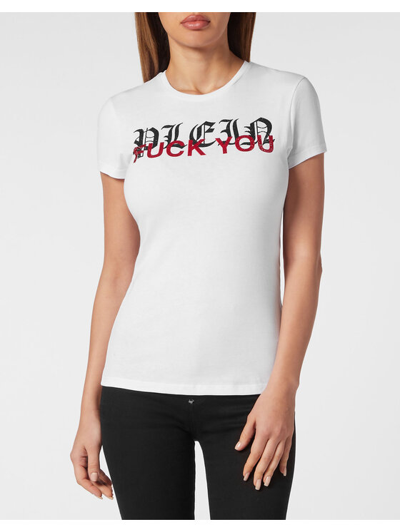 PHILIPP PLEIN PHILIPP PLEIN T-Shirt 19387 Bílá Skin Tight Fit