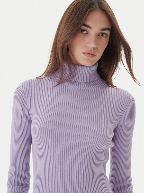 Kontatto Kontatto Trikotažinė suknelė 3M0827C Violetinė Slim Fit