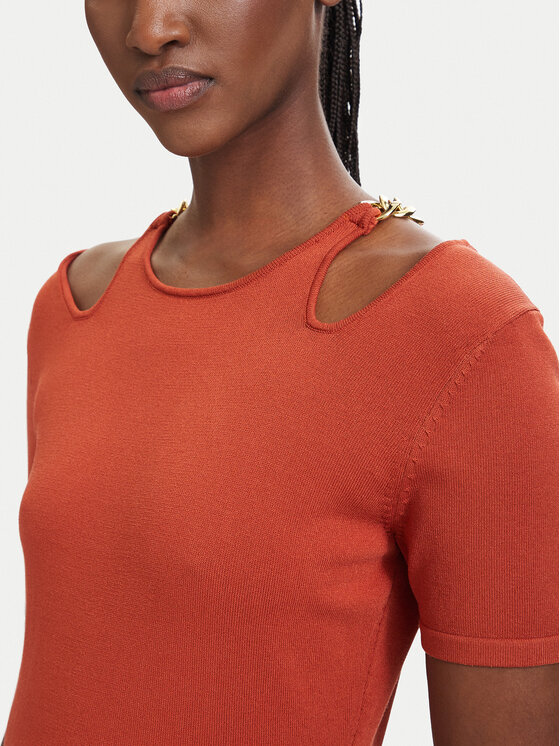 Fracomina Fracomina Плетена рокля FJ26SD5001K56501 Светлочервен Slim Fit