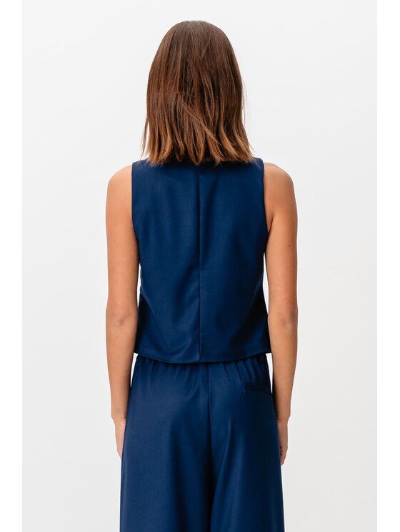 TeeShoppen TeeShoppen Kamizelka 'Basic Collection' Granatowy Regular Fit