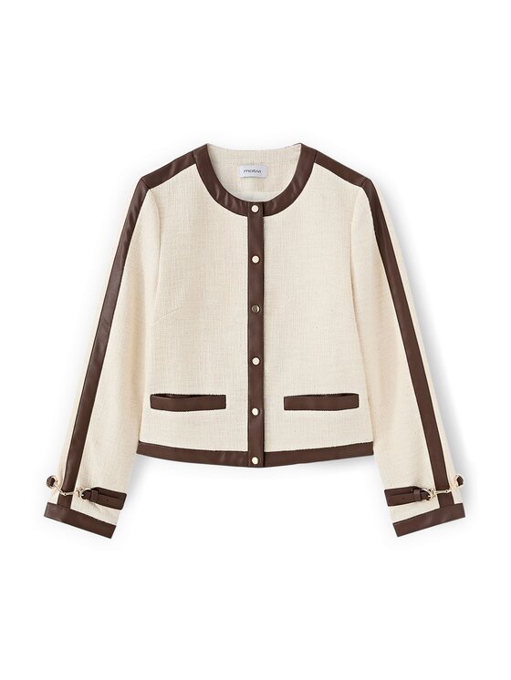 Motivi Motivi Giacca di transizione Q040Q001054N0R2 Crema Regular Fit