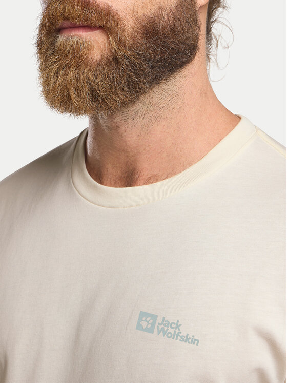 Jack Wolfskin Jack Wolfskin Tricou Essential 1808382 Écru Regular Fit