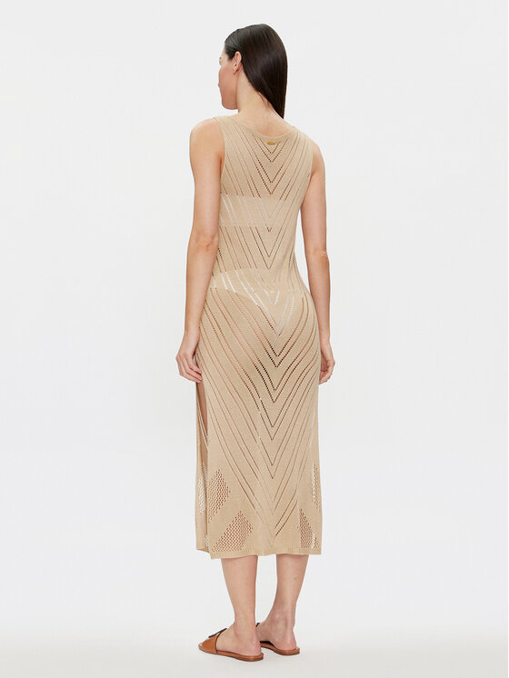 Selmark Selmark Rochie de plajă BC078 Bej Regular Fit