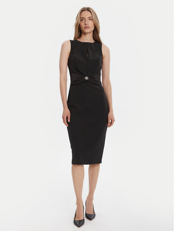 Rinascimento Rinascimento Koktel haljina CFC0125073003 Crna Slim Fit