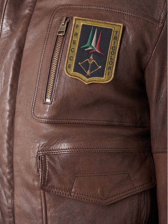 Aeronautica Militare Aeronautica Militare Lederjacke 252PN0846U100839 Braun Regular Fit