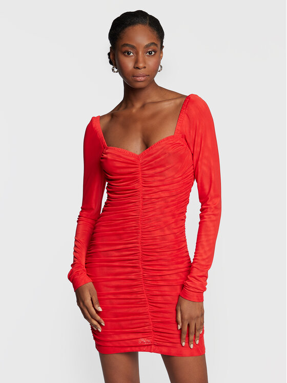 Abito da cocktail Mesh RT1981 Rosso Slim Fit