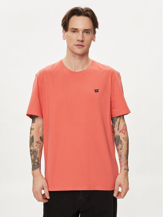 Wrangler T-shirt Sign Off 112350437 Rouge Regular Fit