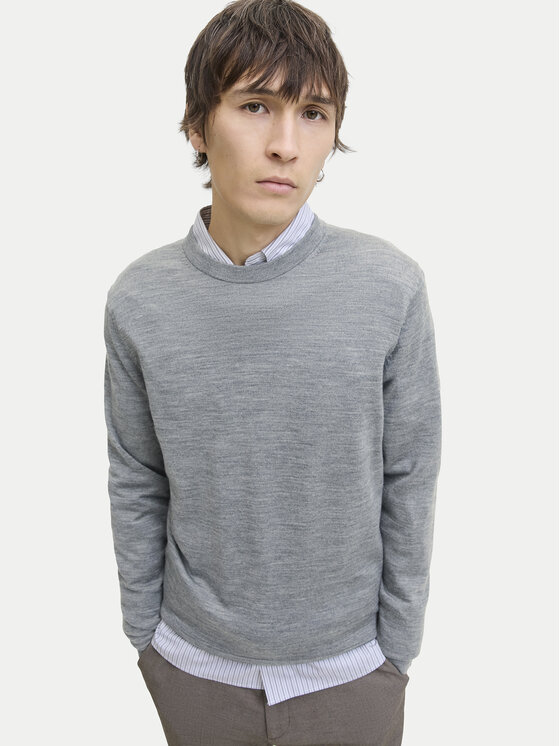 Jack&Jones Jack&Jones Džemper Merino 12216817 Siva Regular Fit