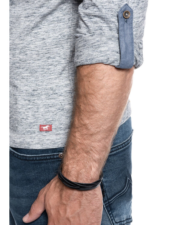 Mustang Mustang T-shirt ADRIAN H HENLEY Grigio Regular Fit