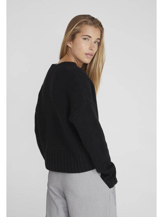 Style Republic Style Republic Kardigan Mieszanka wełny i kaszmiru Czarny Short Fit