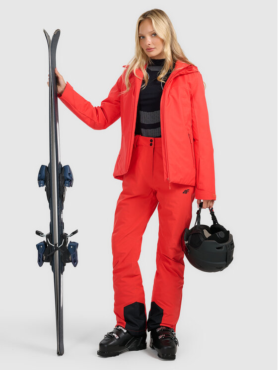 4F 4F Kurtka narciarska APRES SKI Czerwony Regular Fit