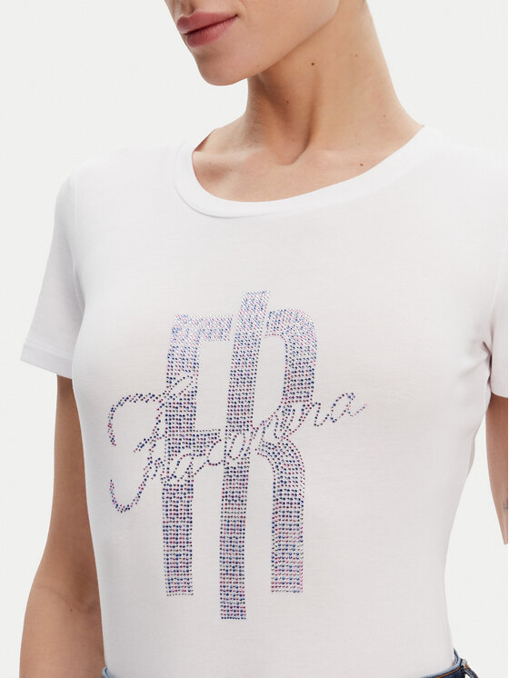 Fracomina Fracomina T-shirt FP25ST3002J449N5 Bijela Slim Fit