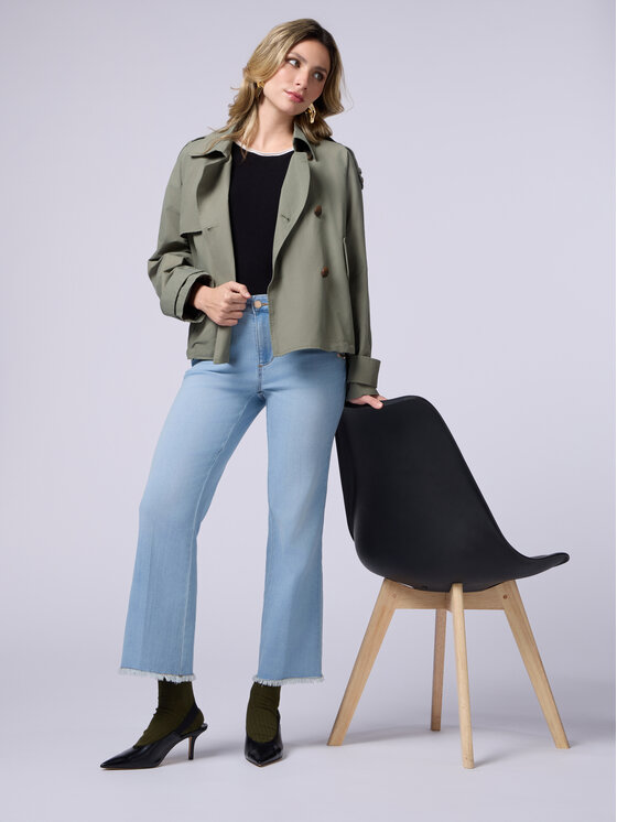 Oltre Jeans P520R008235N0A4 Turchese Flare Fit