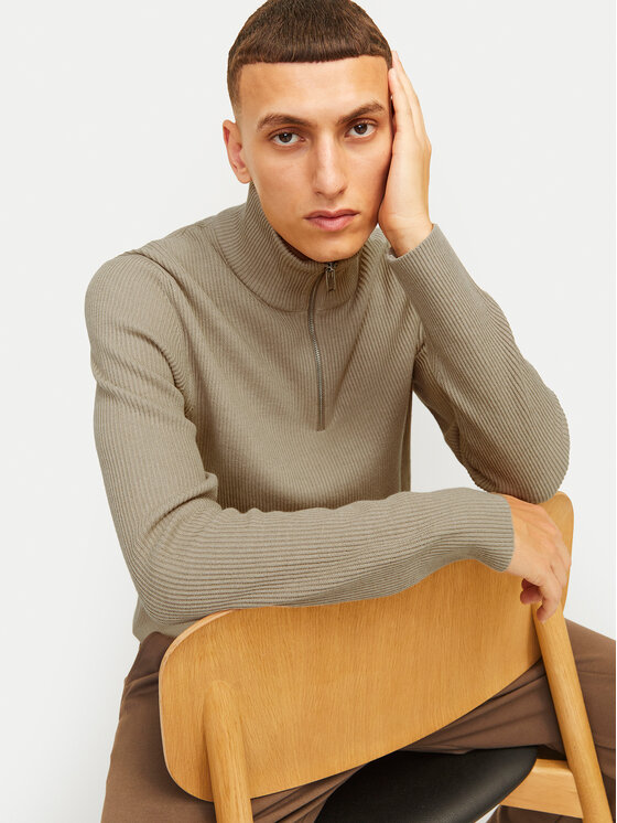 Jack & Jones Jack & Jones Sweter Perfect 12257773 Beżowy Regular Fit