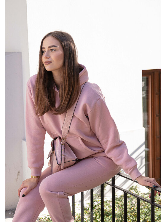 DKaren Sport DKaren Sport Komplet bluza i spodnie materiałowe Randi Różowy Classic Fit