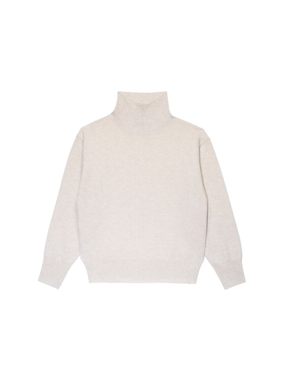 B SIDES B SIDES Golf WYSOKI MERINO Beżowy Regular Fit