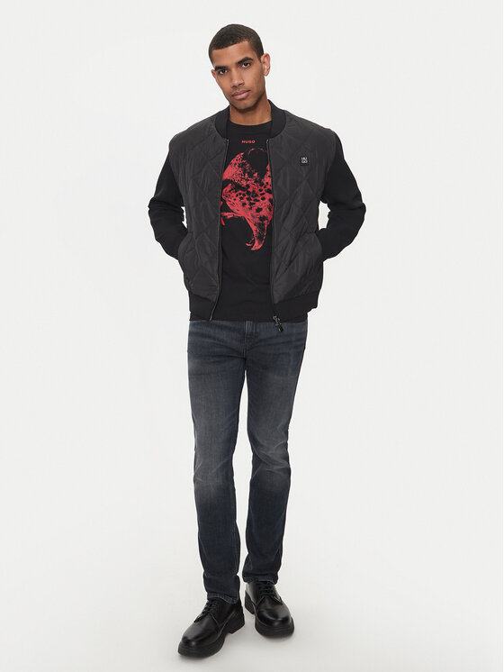 Hugo Яке бомбър Sybor 50516619 Черен Relaxed Fit | Modivo.bg