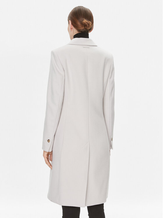 Calvin Klein Calvin Klein Wollmantel Essential K20K206877 Écru Regular Fit