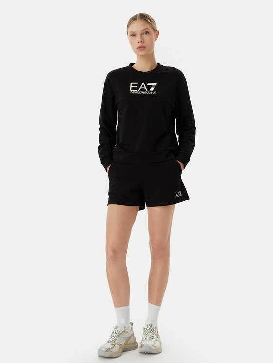 EA7 Emporio Armani EA7 Emporio Armani Sporta džempera un šortu komplekts 7W000974 AF13135 UC001 Melns Regular Fit