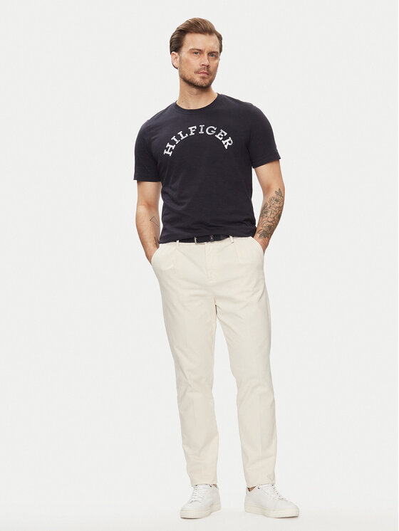 Tommy Hilfiger Tommy Hilfiger T-Shirt Arched MW0MW34432 Tmavomodrá Regular Fit