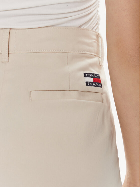 Tommy Jeans Tommy Jeans Auduma šorti Claire DW0DW17775 Bēšs Regular Fit
